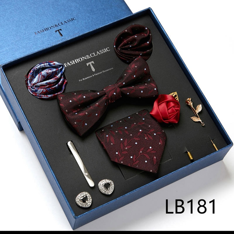 8 Piece Men's Luxury Neck Tie Gift Box Set