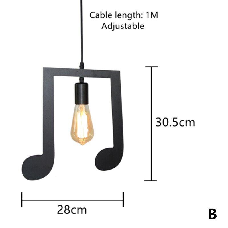 Music Art Pendant Suspension Ceiling Light (Without Bulb)