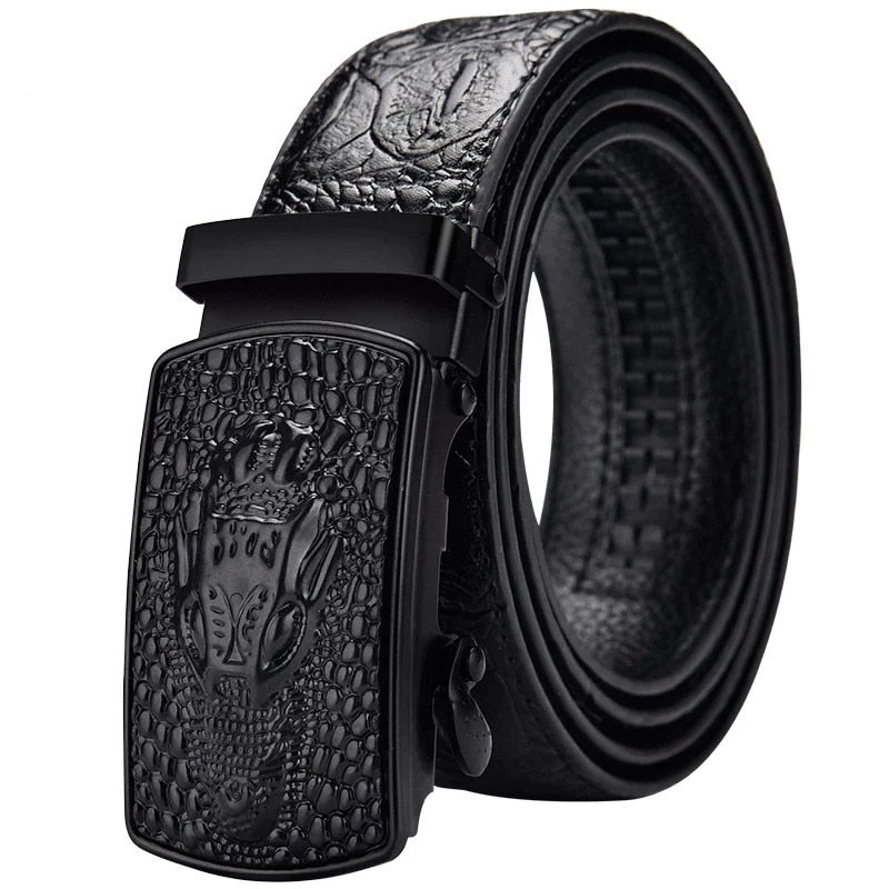 Men's Crocodile Pattern Automatic Buckle Belt