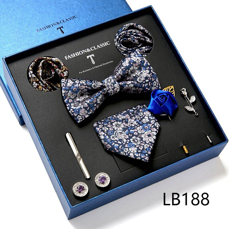 8 Piece Men's Luxury Neck Tie Gift Box Set