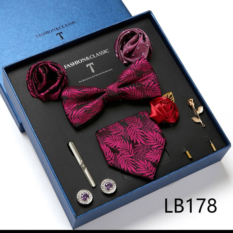 8 Piece Men's Luxury Neck Tie Gift Box Set