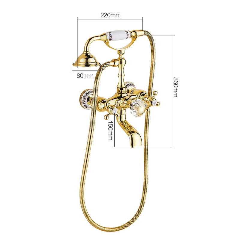 Luxury Antique Crystal Handle Brass Faucet