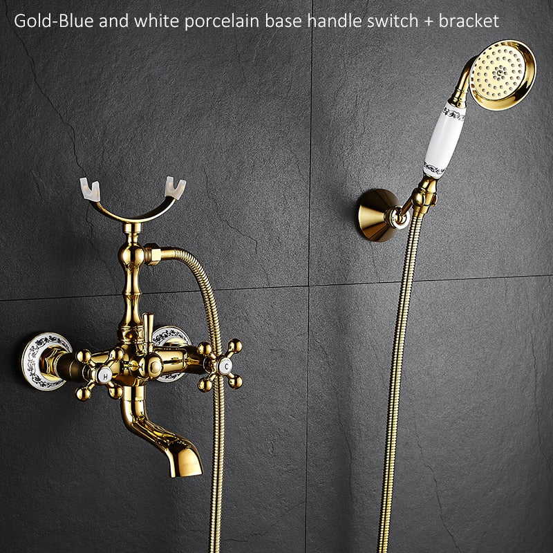 Luxury Antique Crystal Handle Brass Faucet