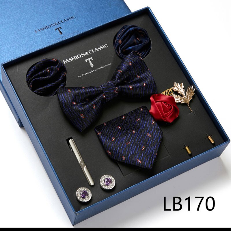 8 Piece Men's Luxury Neck Tie Gift Box Set