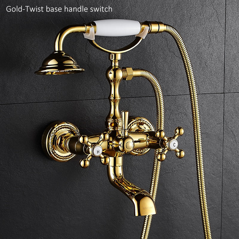 Luxury Antique Crystal Handle Brass Faucet