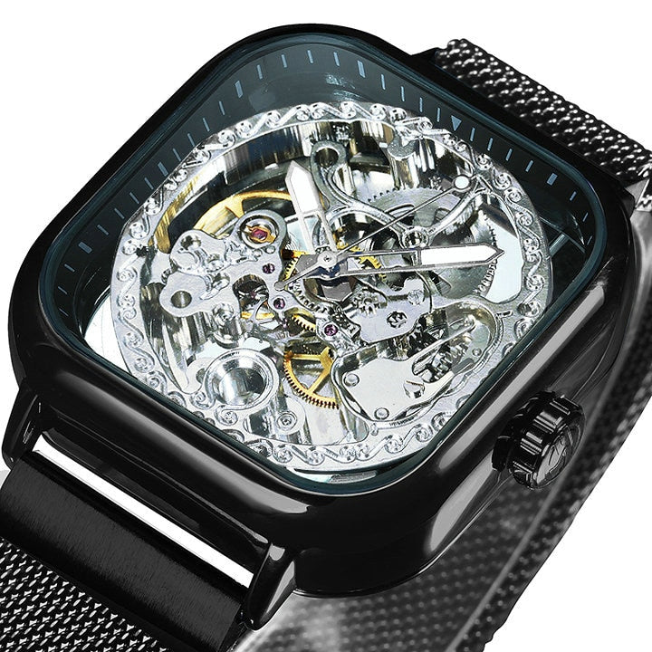 Men's Transparent Face Automatic Mechanical Wristwatch