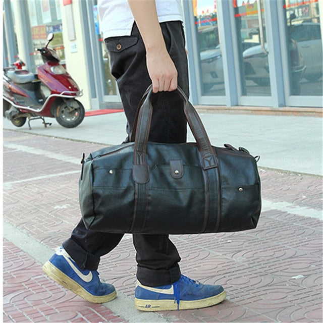 Men's Leather Travel Sports Bag