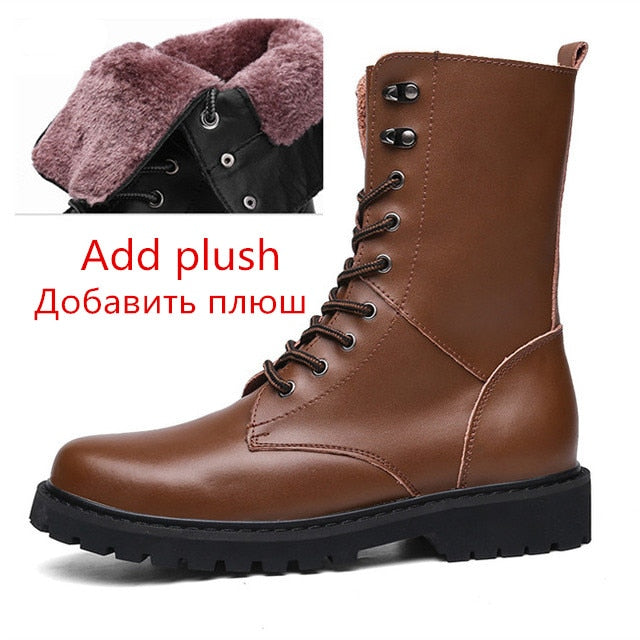 Men's Plush Leather Boots