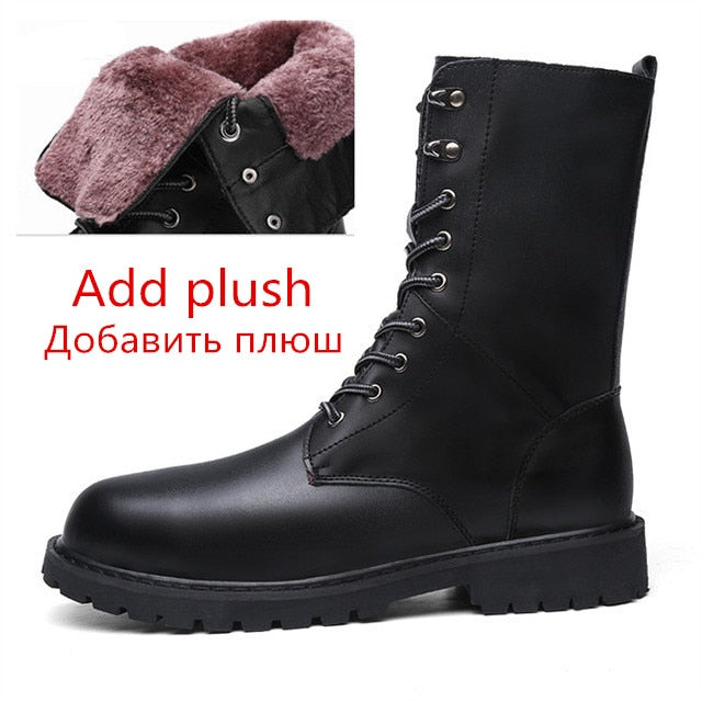 Men's Plush Leather Boots