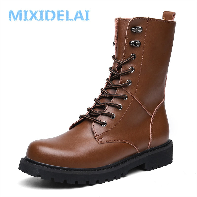 Men's Plush Leather Boots