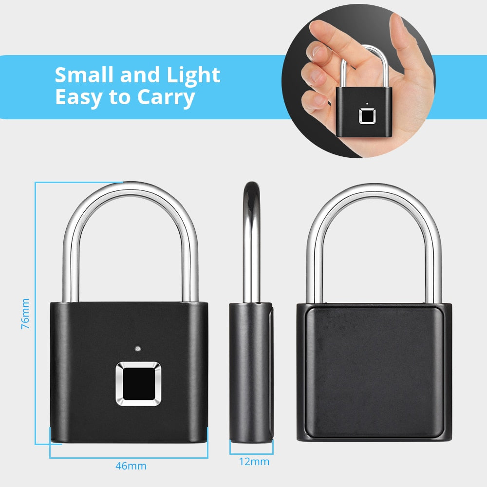 Smart USB Charging Fingerprint Padlock