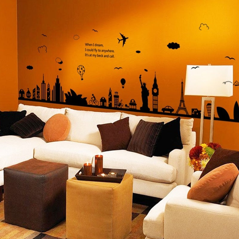 City Silhouette Wall Sticker Mural