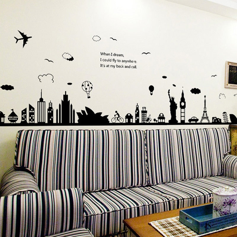 City Silhouette Wall Sticker Mural