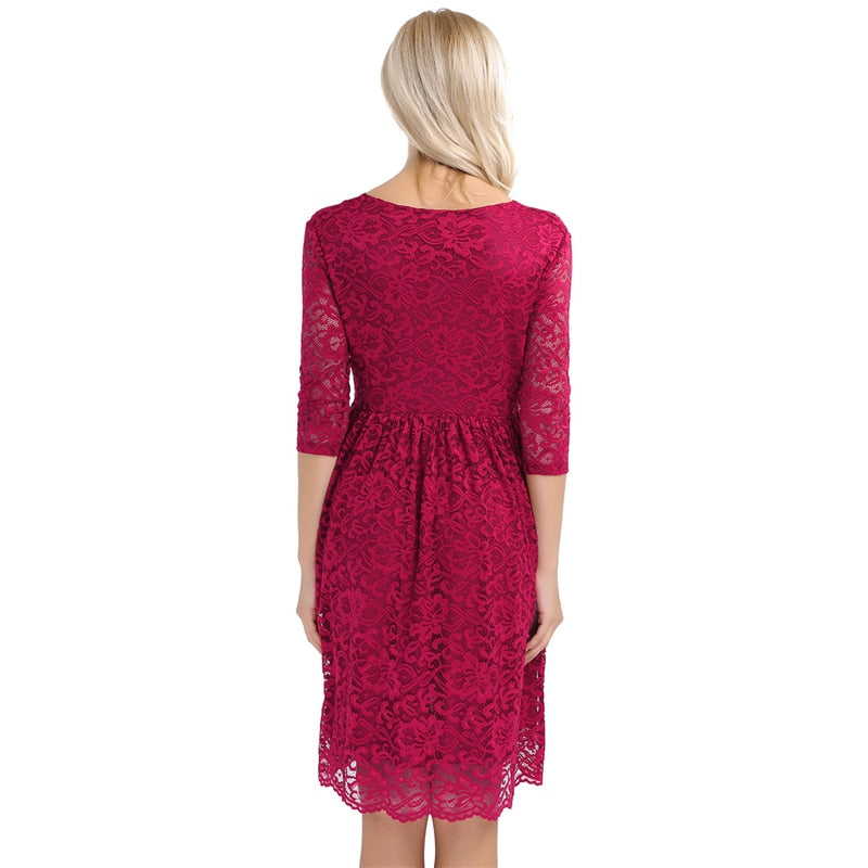 Floral Lace Formal Maternity Dress