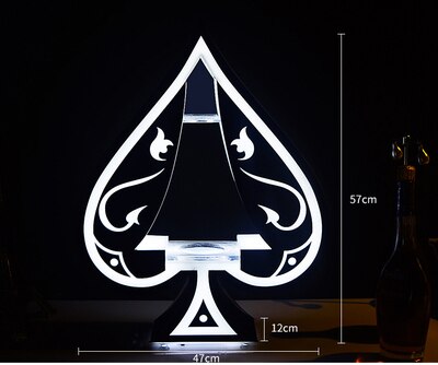 LED Luminous Poker Card Wine Bottle Holder