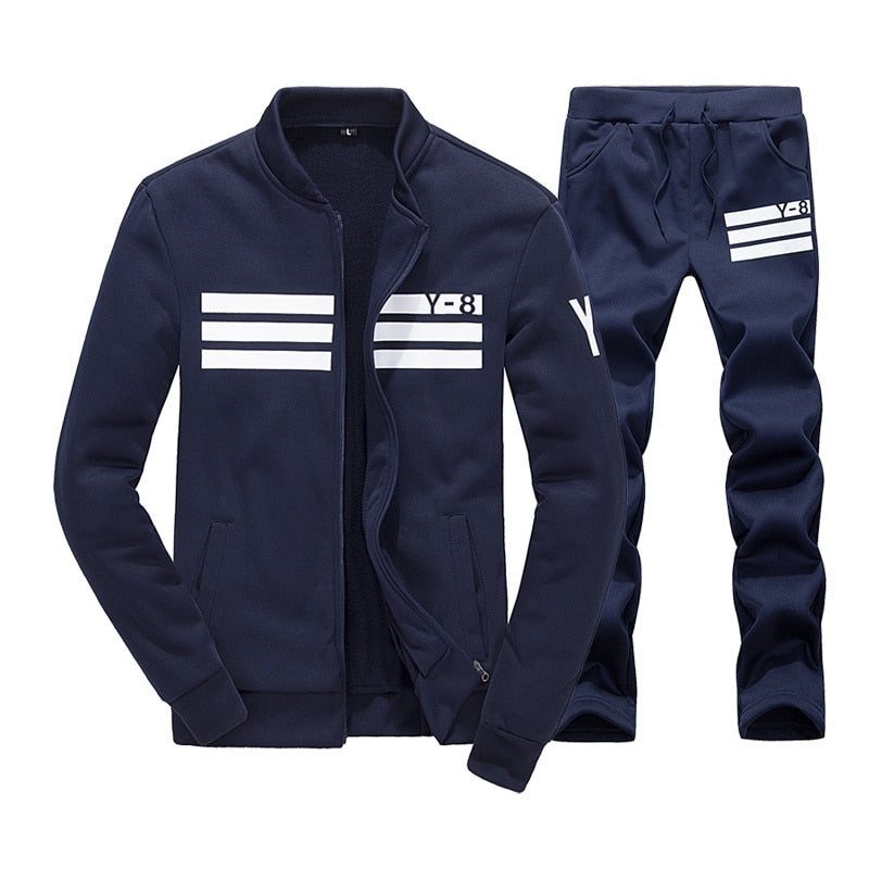 Men's Sports Sweatshirt & Pants Two Piece Set