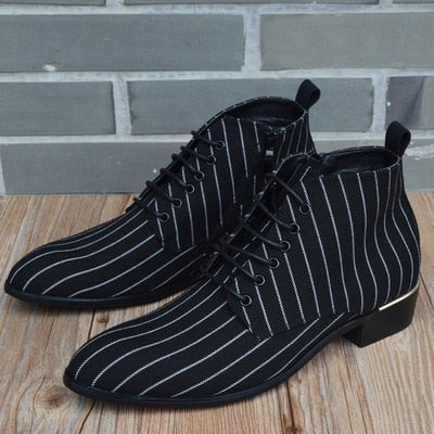 Men's Striped Dress Ankle Shoes