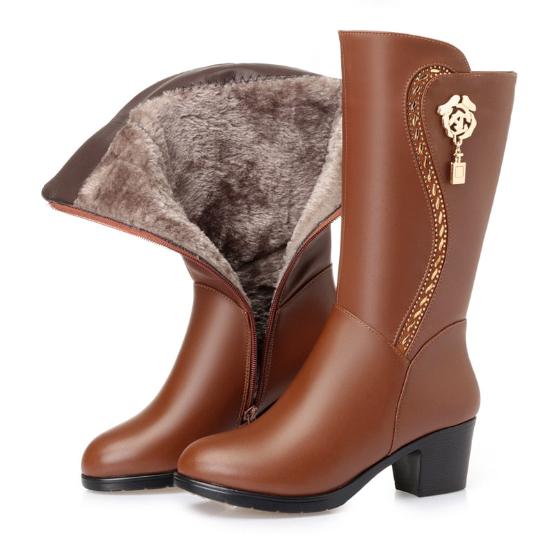 Women's Knee-High Fur Lined Boots