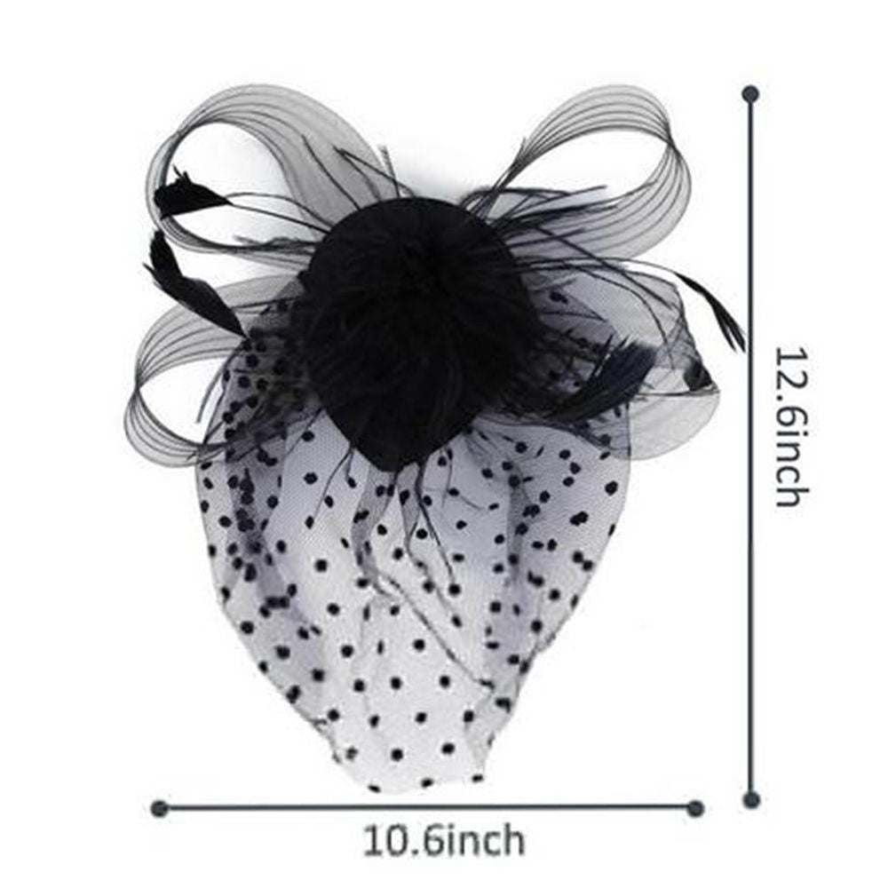 Opulent Veil & Feather Fascinator Hat