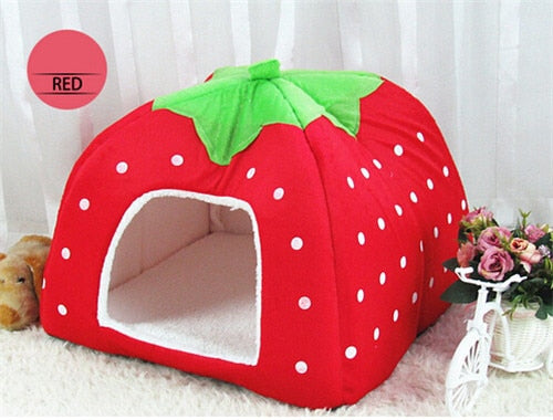 Cozy Pet Foldable Strawberry Nest Bed