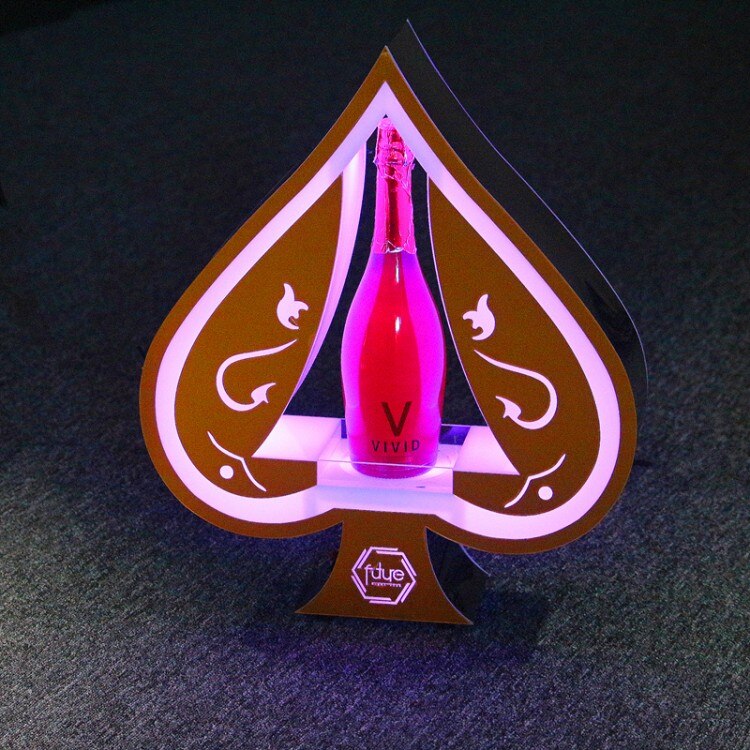 LED Luminous Poker Card Wine Bottle Holder