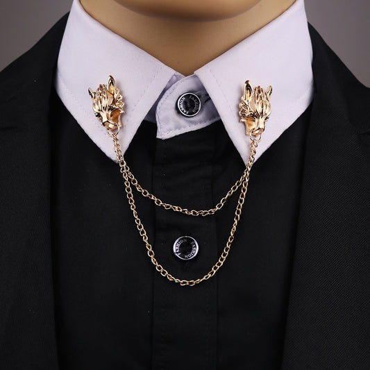 Wolf Shirt Collar Lapel Pin