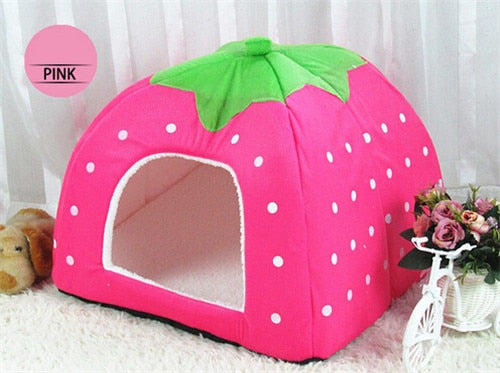 Cozy Pet Foldable Strawberry Nest Bed