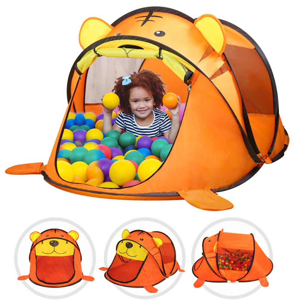 Cute Playtime Tiger Indoor Pop Up Toy Tent For Kids