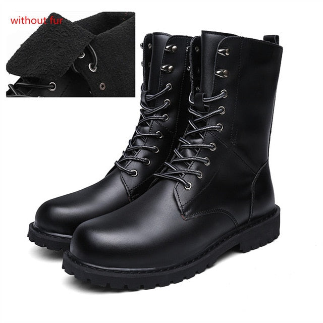 Men's Plush Leather Boots