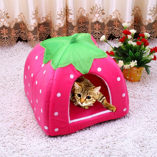 Cozy Pet Foldable Strawberry Nest Bed