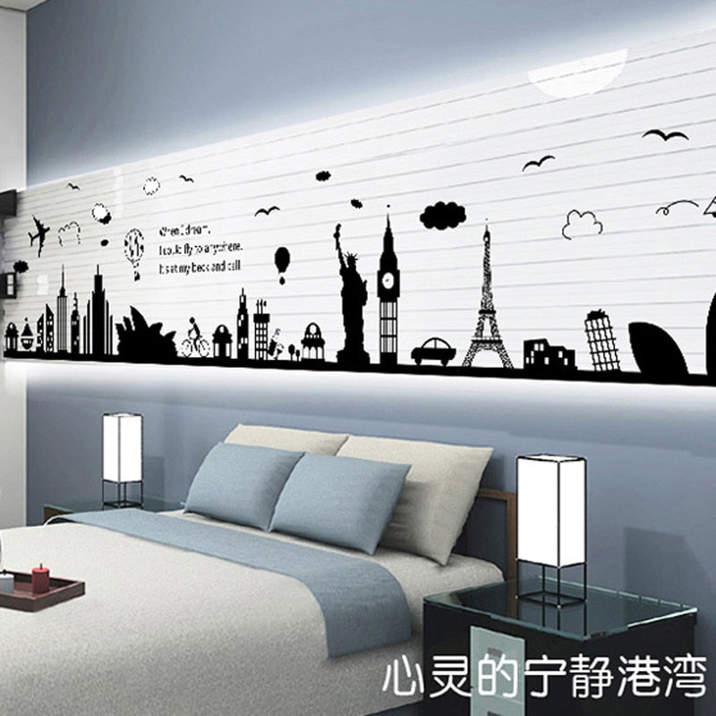 City Silhouette Wall Sticker Mural