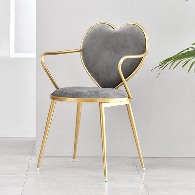 Velvet Heart-Shaped Metal Chair