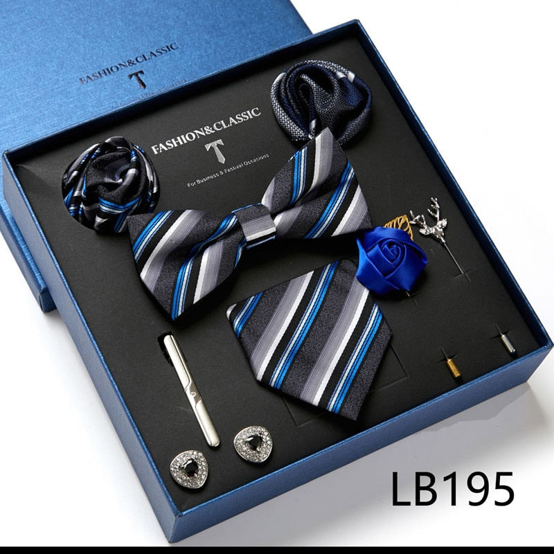 8 Piece Men's Luxury Neck Tie Gift Box Set