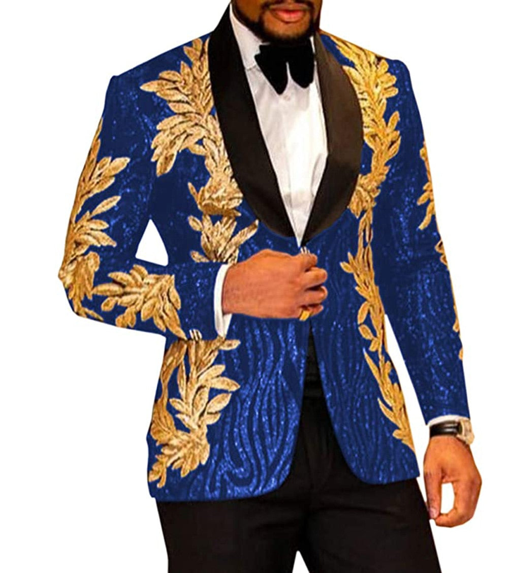 Men's Two Piece Blazer & Pants Sequin Suit