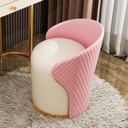 Stylish Home Leather Makeup Stool Ottoman