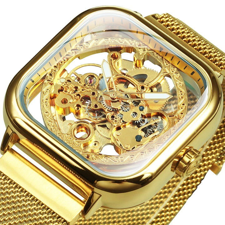 Men's Transparent Face Automatic Mechanical Wristwatch