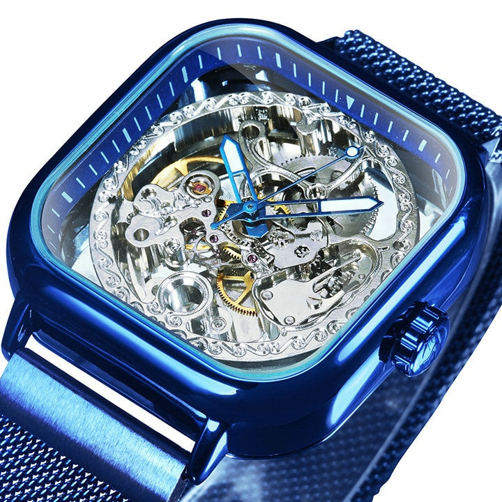 Men's Transparent Face Automatic Mechanical Wristwatch