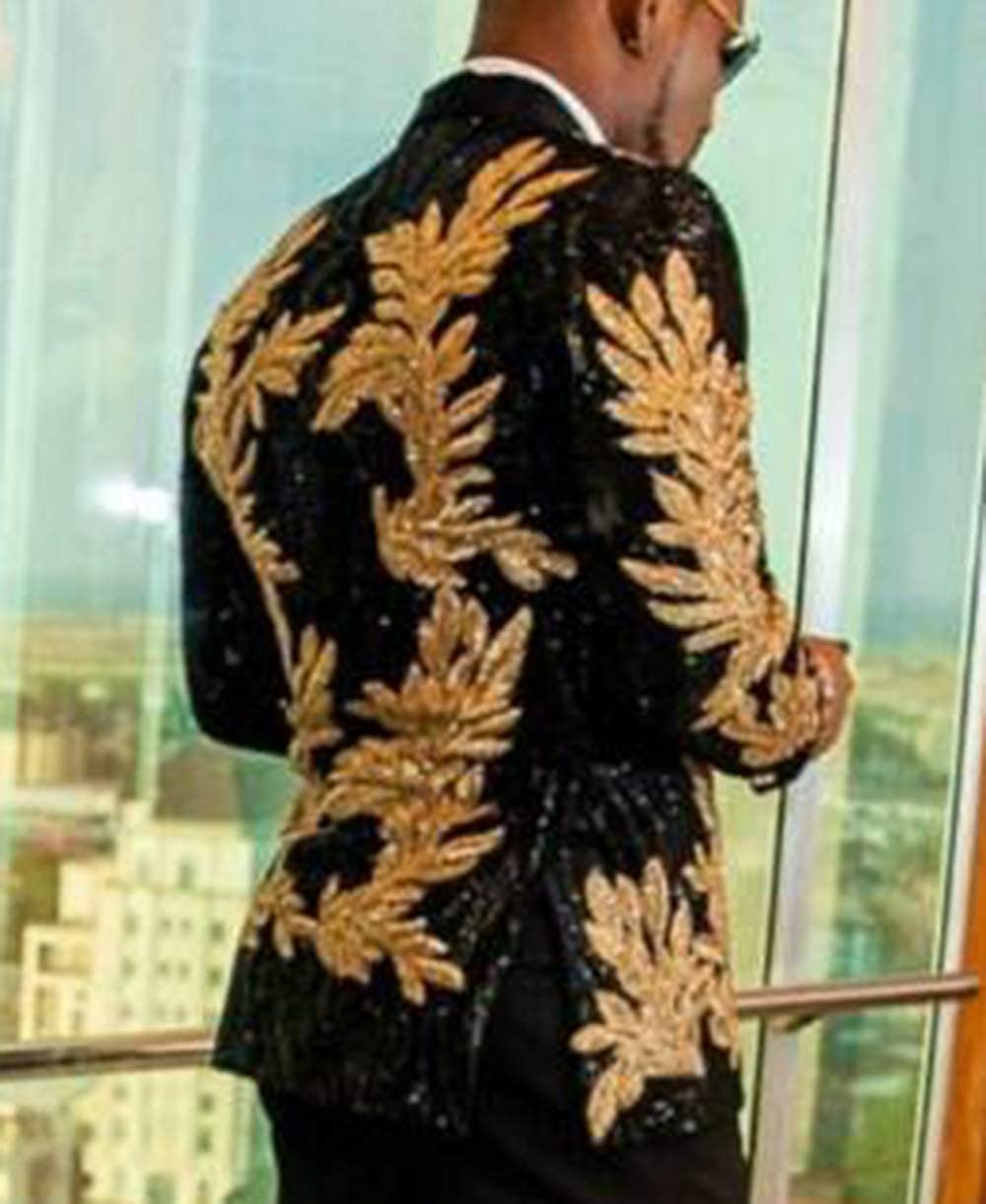 Men's Two Piece Blazer & Pants Sequin Suit