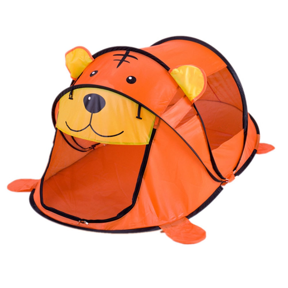 Cute Playtime Tiger Indoor Pop Up Toy Tent For Kids