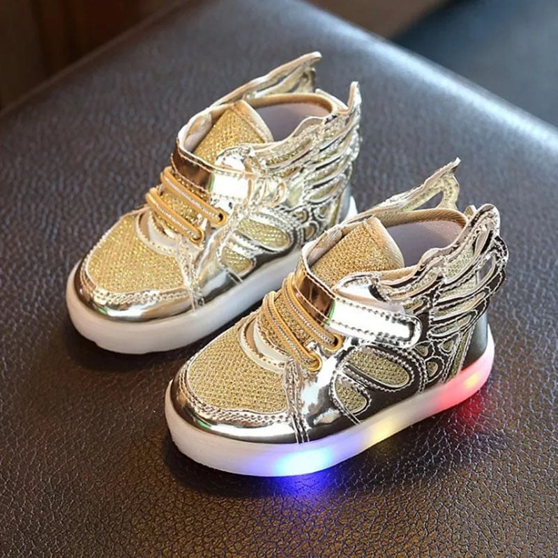 Kids Glitter High Top Shoes