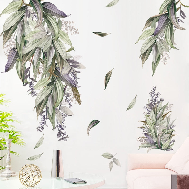 Flower And Leaves Wall Art Sticker Mural