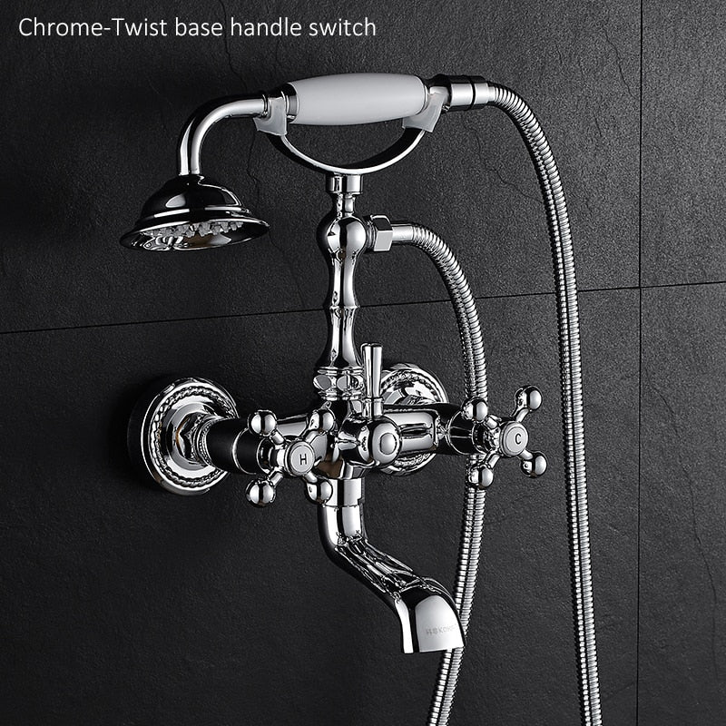 Luxury Antique Crystal Handle Brass Faucet