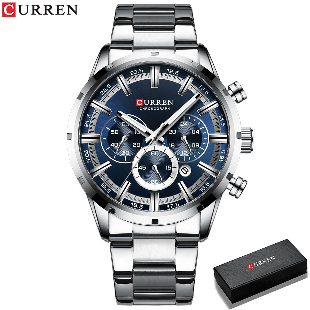 Luxury Blue Dial Wrist Wear For Men