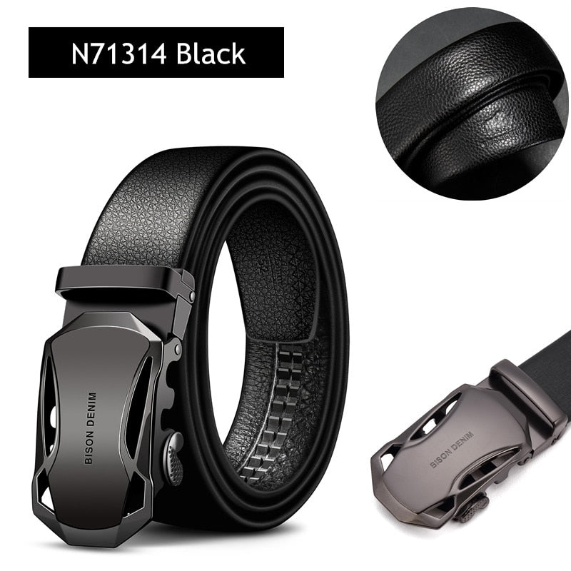 Men's Genuine Leather Belt With Automatic Fashion Buckle