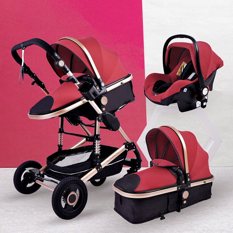 Deluxe 3 Piece Baby Stroller And Carriage