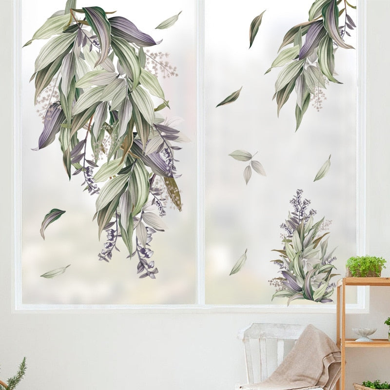 Flower And Leaves Wall Art Sticker Mural