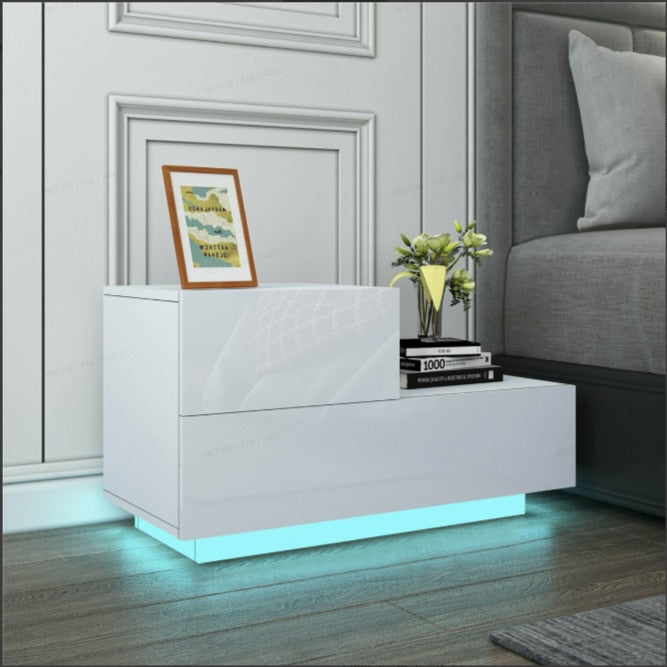 Lit Modern Bedside Table Night Stand