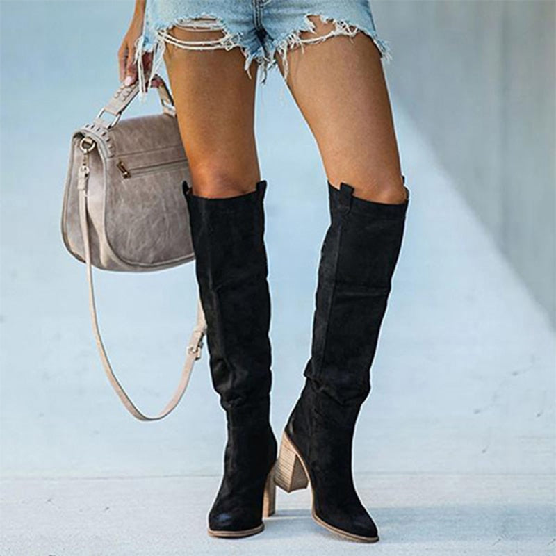 Suede Winter Long Boots For Women