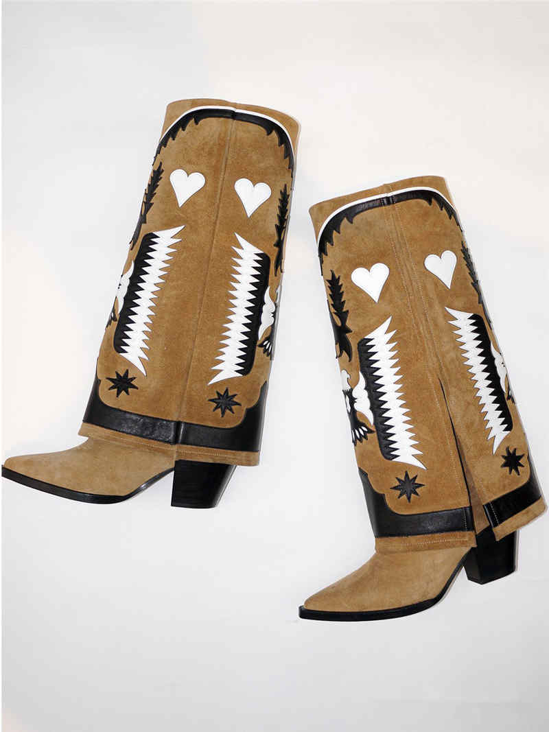 Retro Strange Heels Cowgirl Boots