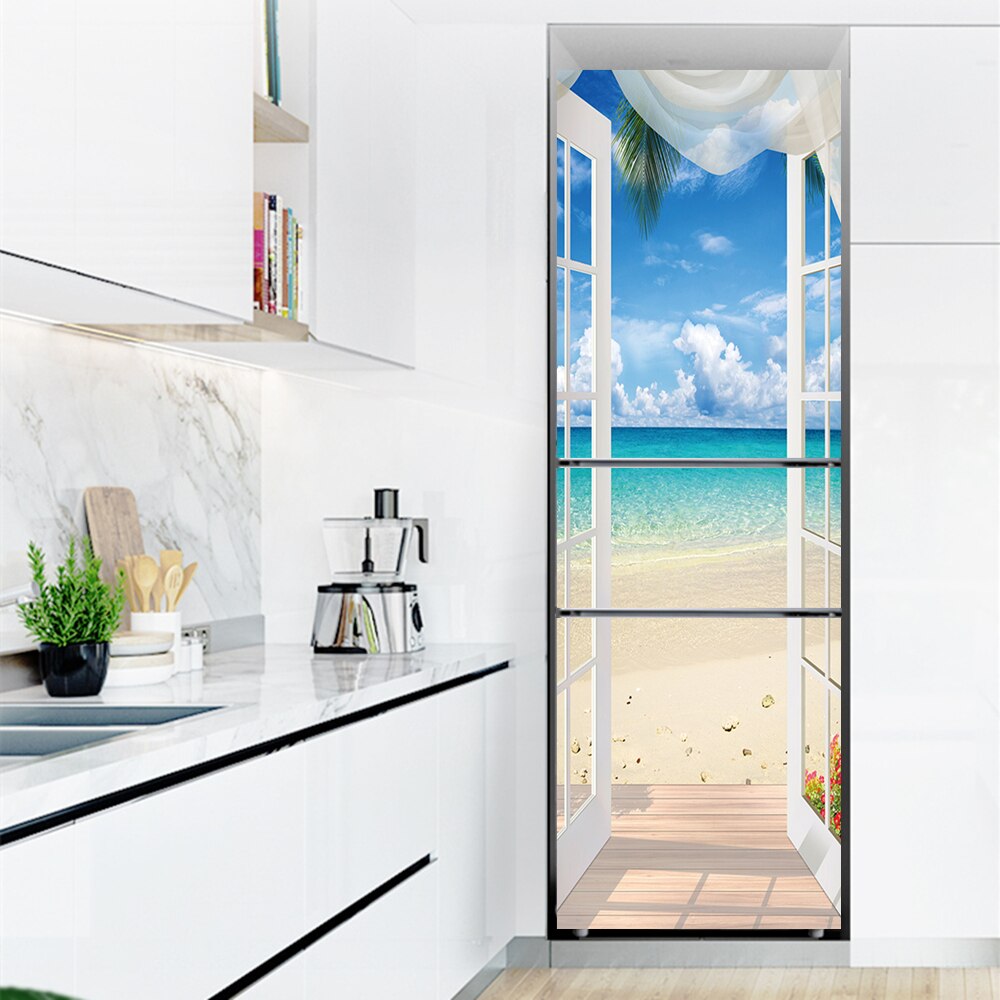 Refrigerator Door Cover Stickers Wallpaper